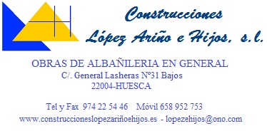 Construcciones L&oacute;pez Ari&ntilde;o e Hijos - En Huesca y Provincia